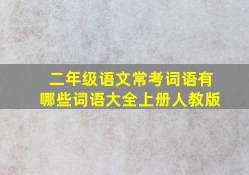 二年级语文常考词语有哪些词语大全上册人教版