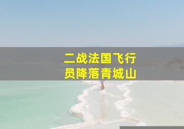 二战法国飞行员降落青城山