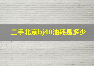 二手北京bj40油耗是多少