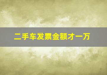 二手车发票金额才一万