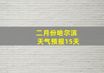 二月份哈尔滨天气预报15天