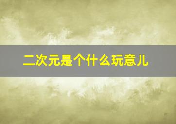 二次元是个什么玩意儿