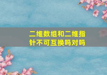 二维数组和二维指针不可互换吗对吗