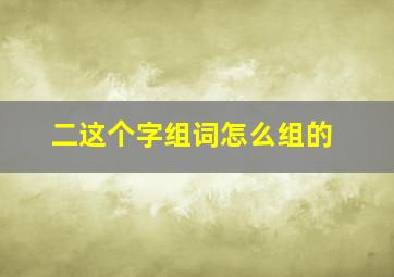 二这个字组词怎么组的