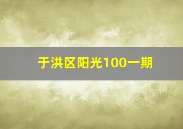 于洪区阳光100一期