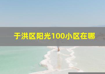 于洪区阳光100小区在哪