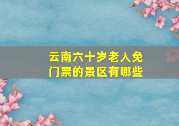 云南六十岁老人免门票的景区有哪些