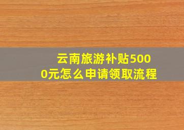 云南旅游补贴5000元怎么申请领取流程