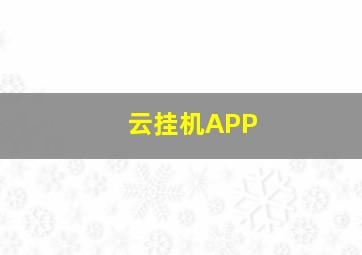 云挂机APP