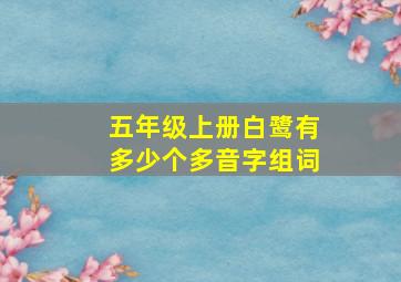 五年级上册白鹭有多少个多音字组词