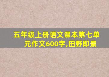 五年级上册语文课本第七单元作文600字,田野即景