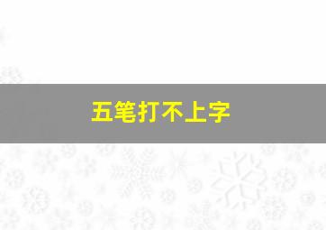 五笔打不上字