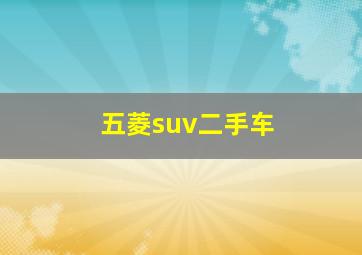 五菱suv二手车