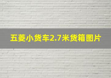 五菱小货车2.7米货箱图片