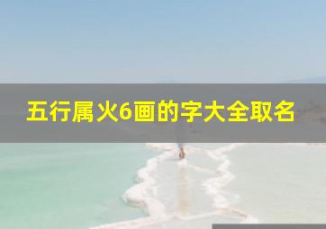 五行属火6画的字大全取名