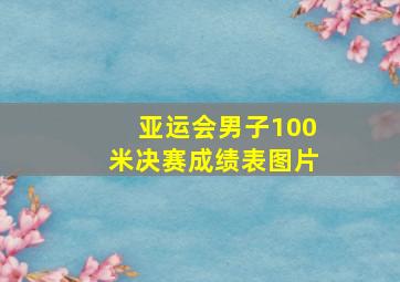 亚运会男子100米决赛成绩表图片