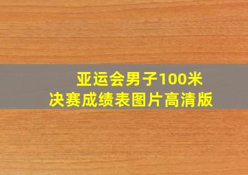 亚运会男子100米决赛成绩表图片高清版