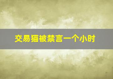 交易猫被禁言一个小时