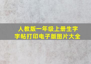 人教版一年级上册生字字帖打印电子版图片大全