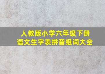 人教版小学六年级下册语文生字表拼音组词大全