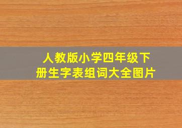 人教版小学四年级下册生字表组词大全图片