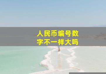 人民币编号数字不一样大吗