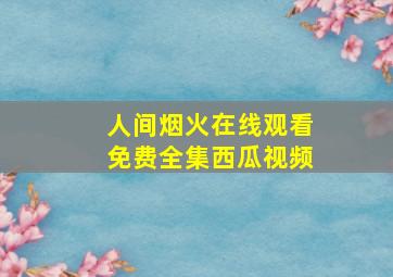 人间烟火在线观看免费全集西瓜视频