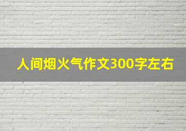 人间烟火气作文300字左右