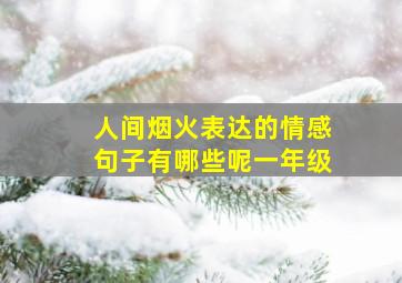 人间烟火表达的情感句子有哪些呢一年级