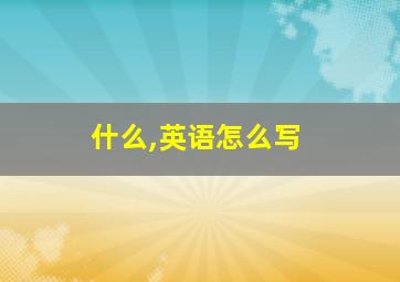 什么,英语怎么写