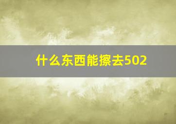 什么东西能擦去502