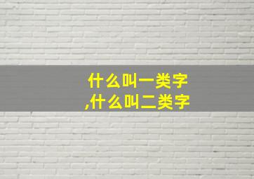 什么叫一类字,什么叫二类字