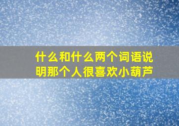 什么和什么两个词语说明那个人很喜欢小葫芦