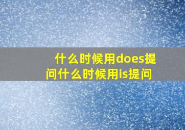 什么时候用does提问什么时候用is提问