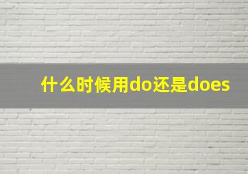 什么时候用do还是does