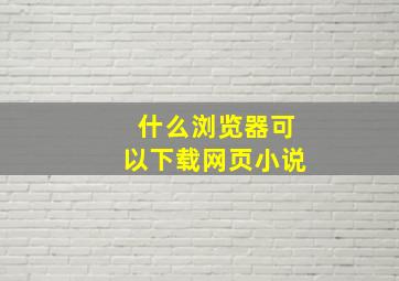 什么浏览器可以下载网页小说