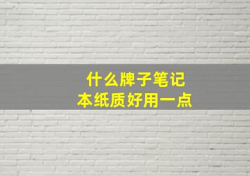 什么牌子笔记本纸质好用一点