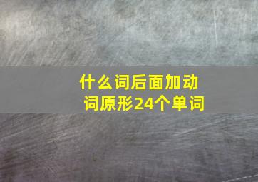 什么词后面加动词原形24个单词