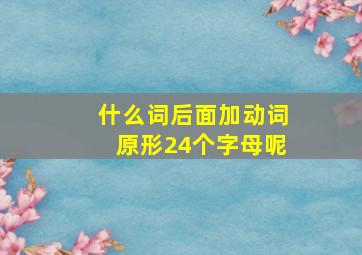 什么词后面加动词原形24个字母呢