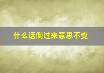 什么话倒过来意思不变