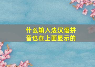 什么输入法汉语拼音也在上面显示的