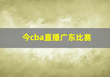 今cba直播广东比赛