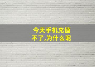 今天手机充值不了,为什么呢