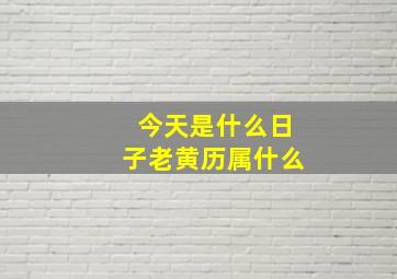 今天是什么日子老黄历属什么