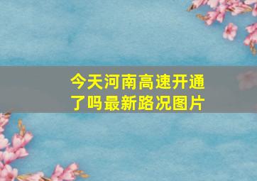 今天河南高速开通了吗最新路况图片