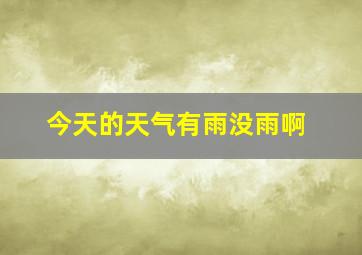 今天的天气有雨没雨啊