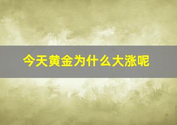 今天黄金为什么大涨呢