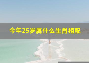 今年25岁属什么生肖相配