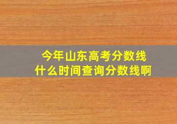 今年山东高考分数线什么时间查询分数线啊