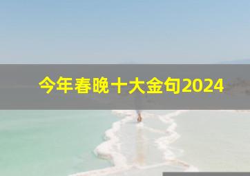 今年春晚十大金句2024